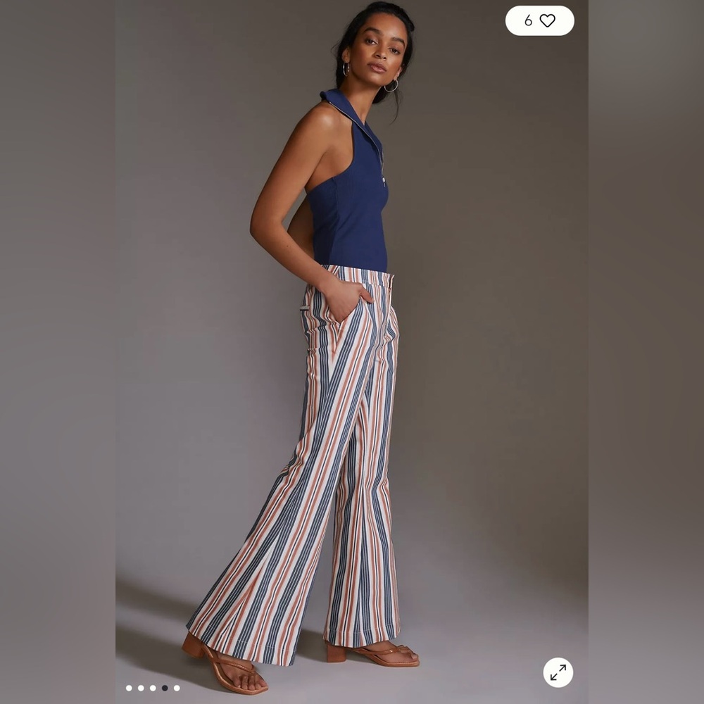 NWT Anthropologie Striped Flares Size 6